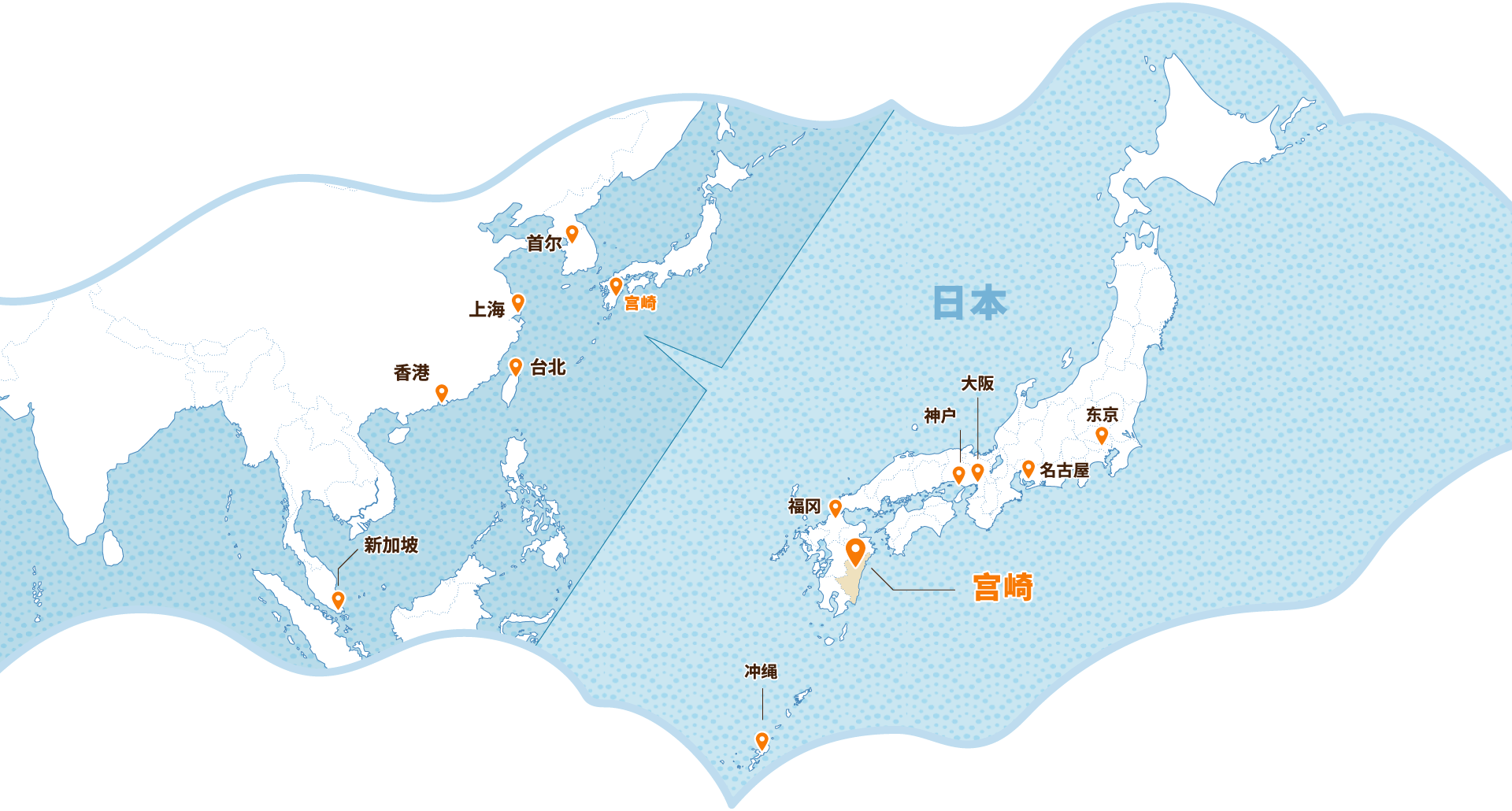 到宫崎的地图